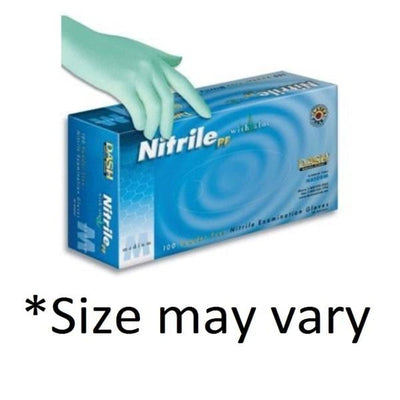 Dash Medical Gloves Inc Gloves Exam Nitrile PF Powder-Free Nitrile Latex-Free X-Large Green 100/Bx, 10 BX/CA - NA100XL