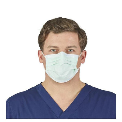 O & M Halyard Mask Procedure Tecnol Fog-Free Strip ASTM Level 1 Pleated Yellow 50/Bx, 10 BX/CA - 47117
