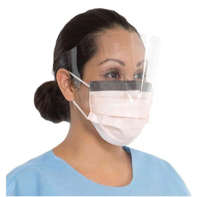 O & M Halyard Mask / Shield Combination Procedure FluidShield ASTM Level 3 Orange 25/Bx, 4 BX/CA - 47147