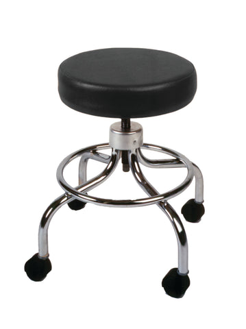 Mechanical mobile stool, no back, 18" - 24" H, specify upholstery color