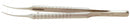 RUMEX Tennant Curved Tying Forceps, Extra-Delicate Tips, for 9-0 To 11-0 Sutures, Round Handle, Length 107 mm, Stainless Steel