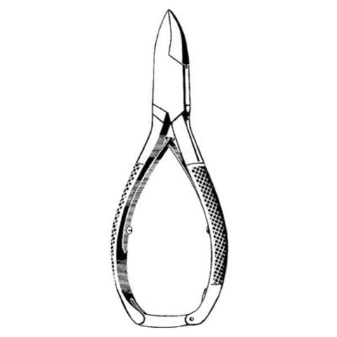 Sklar Instruments Nipper Nail Merit 5-1/2" Curved Sharp Double Spring Stainless Steel Each - 98-483