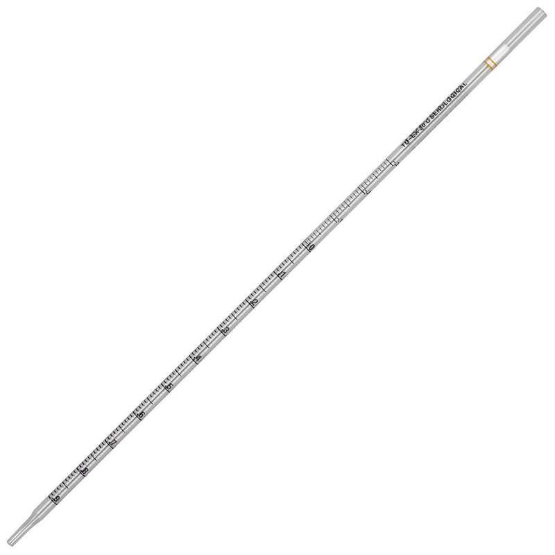 Globe Scientific 1 mL, Serological Pipette, Diamond® Essentials™, PS, Standard Tip, 275mm, STERILE, Yellow Striped, Individually Wrapped - GS-1702