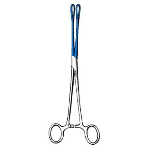 Sklar Instruments Forcep Grasping Schweizer 9-1/2" Fenestrated Tip Serrated Straight SS/Blu Ct Each - 91-5404