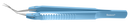 RUMEX Capsulorhexis Forceps with Scale (2.50 mm, 5.00 mm from the Tip), Cross-Action, 8.50 mm Curved Stainless Steel Jaws, for 1.50 mm Incisions, Flat Titanium Handle, Length 110 mm