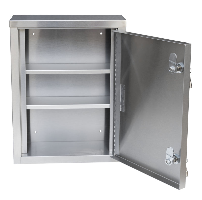 Omnimed Single Door American Made Stainless Narcotic Cabinet (15"H X11"W X4"D)