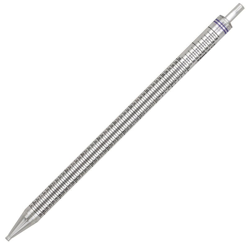 Globe Scientific 50mL, Serological Pipette, Diamond® Essentials™, PS, Standard Tip, 345mm, STERILE, Purple Striped, Individually Wrapped - GS-1824