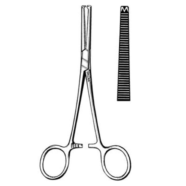 Sklar Instruments Forcep Hemostatic Rochester-Ochsner 6-1/4" Straight 1x2 Teeth Stainless Steel Each - 17-2862