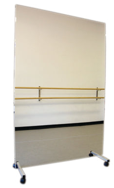 Glassless mirror, mobile caster base, vertical, 24" W x 96" H