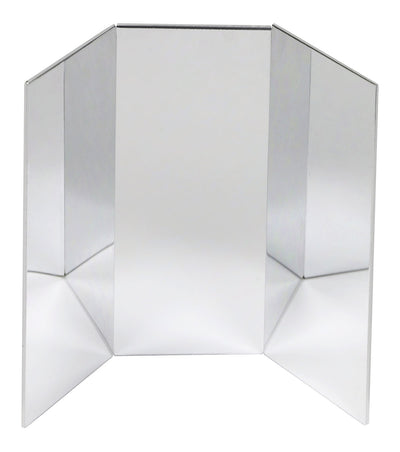 Glassless mirror, free-standing, triple panel, 24" W x 72" H
