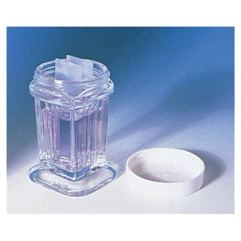 Fisher Scientific Co. Wheaton Coplin Staining Jar For 10 Slide Glass Screw Cap 65mm 6/Ca - 08813D