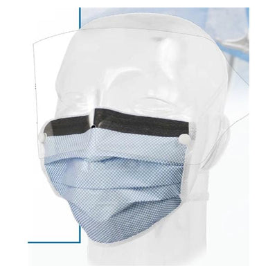 Aspen Surgical Combination Mask Tie On DualGard ASTM Level 3 Blue Diamond 100/Ca - 65-3344