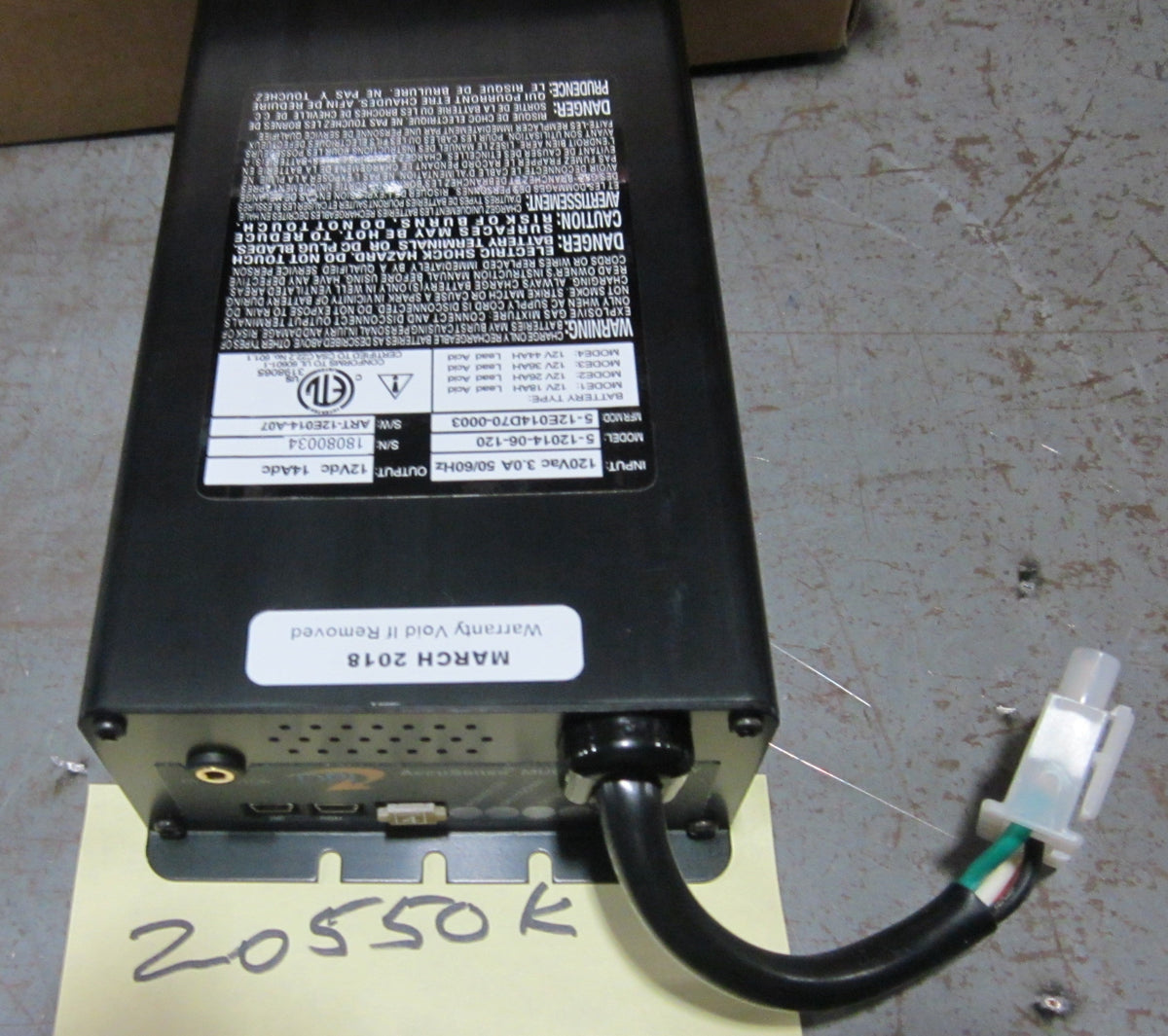 capsa Avalo LTCi Charger, 12 Volts, 14A, 120VAC