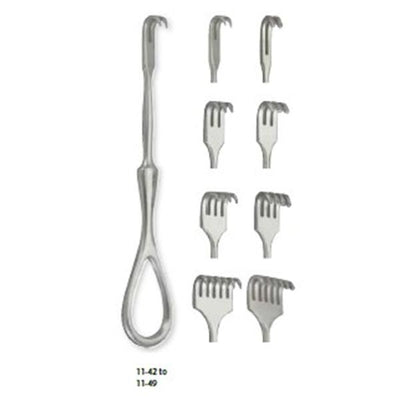 Miltex Retractor Volkman 4-1/2" 4 Sharp Prong Stainless Steel Each - Integra Miltex - 11-44
