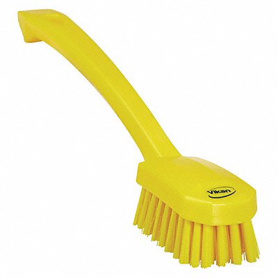 10-1/4 L Polyester Short Handle Scrub Brush Yellow