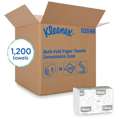 Kimberly Clark Professional Towel Hand Kleenex Multifold White 9.2 in x 9.4 in 8Pk/Ca - 2046