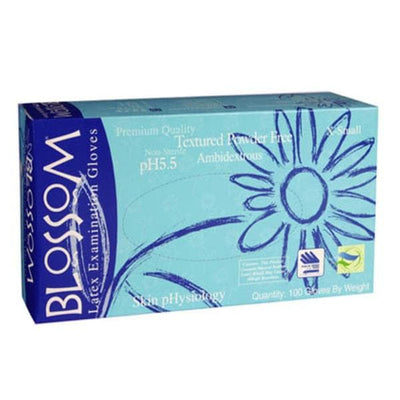 Mexpo International Inc Gloves Exam Blossom Powder-Free Latex Large Blue 1000/Ca - BM 14328-PF-PH5.55.5