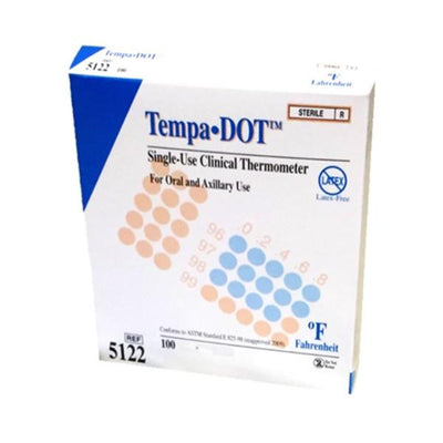 Medical Indicators, Inc Thermometer Tempa-DOT Oral/Auxiliary 100/Bx, 20 BX/CA - 5122