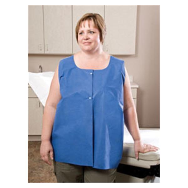 Graham Medical Vest Patient AmpleWear Non Woven Blue / White 50/Case - 53158