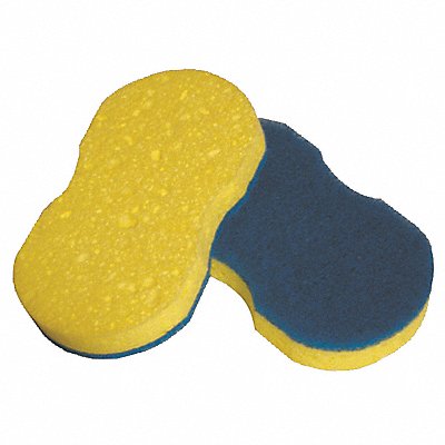6 x 3-3/8 Nylon Scrubber Sponge Blue Yellow 20PK