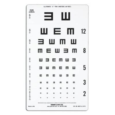 Good Chart Illiterate Vision Testing 10' Testing Distance Eachch - Lite Co - 800714