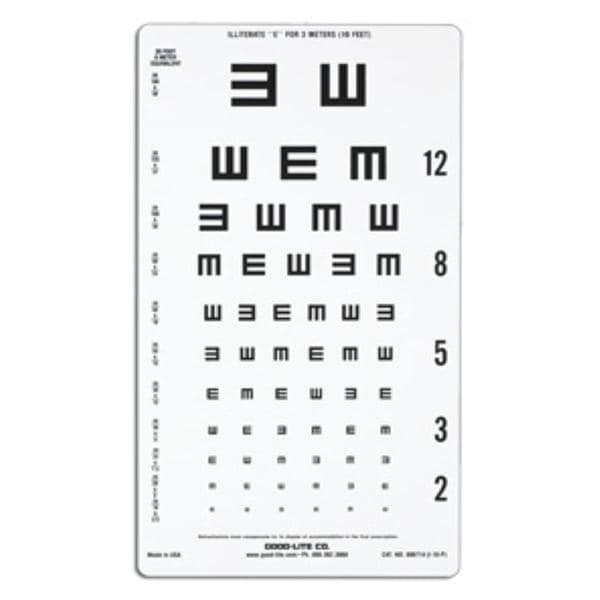 Good Chart Illiterate Vision Testing 10' Testing Distance Eachch - Lite Co - 800714