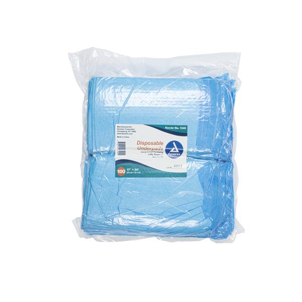 Dynarex Corporation Underpad Unisex 22 Gram 17x24" High White/Blue 300/Ca - 1340