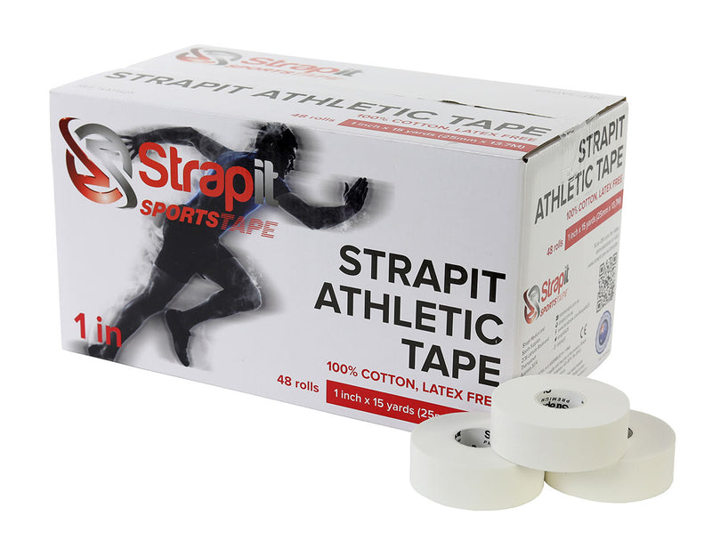Strapit Athletic Tape - 1 inch (25mm) roll, box of 48
