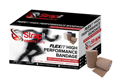 Flexit High Performance Bandage, 3 inch X 6 yard roll, case of 16 rolls, Tan