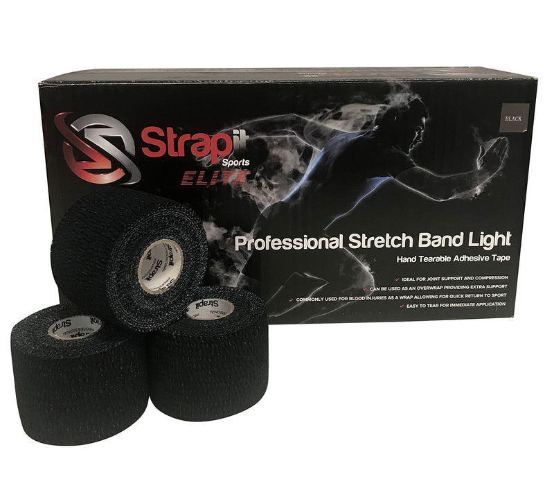 Strapit Pro Stretchband Light, Black, 3 in x 7.5yds, Box of 16