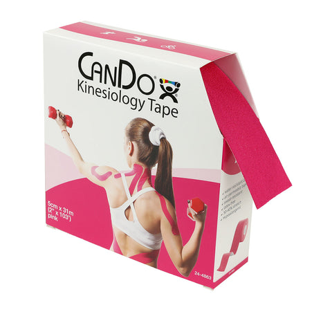 CanDo Kinesiology Tape, 2" x 103 ft, Pink, 1 Roll