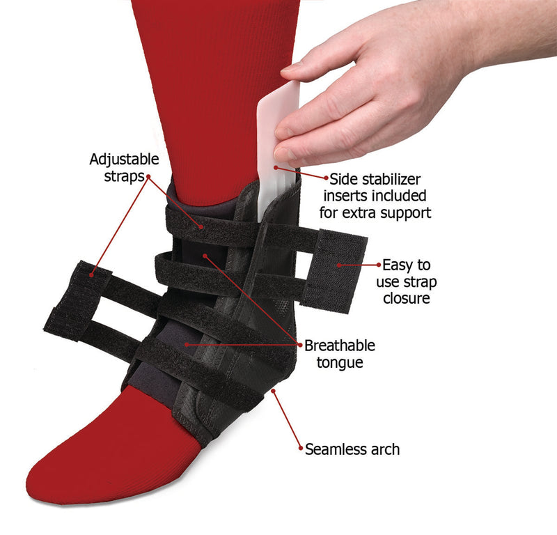 Swede-O Easy Lok Ankle Brace, Black, Large - FE-24-7651