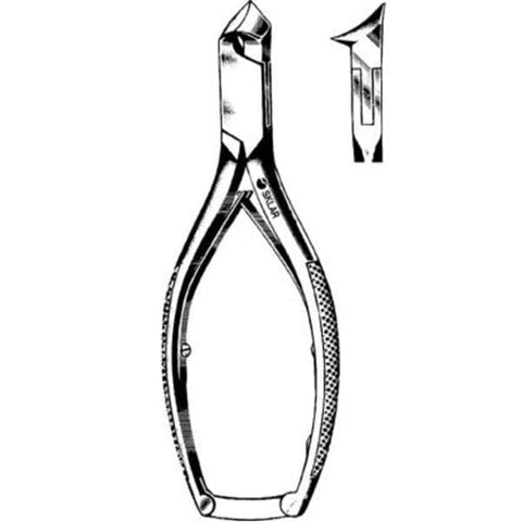 Sklar Instruments Nipper Nail 5-1/2" Angled Concave Blade Sharp Double Spring Stainless Steel Each - 97-1156