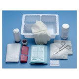 Busse Hospital Disposable Tray Dressing Change With Gloves/Sharp/Blunt Scissors LF Sterile 20/Ca - 1443