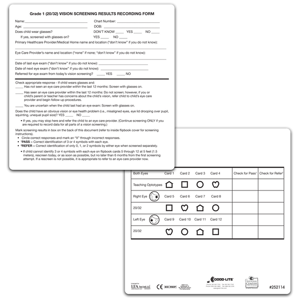 EYE CHECK 20/32 RECORDING FORM