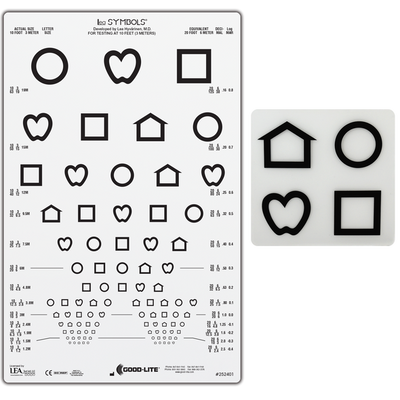 LEA SYMBOLS® TRANSLUCENT DISTANCE CHART FOR 3 METERS