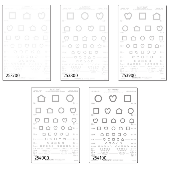 LEA SYMBOLS® TRANSLUCENT LOW CONTRAST CHARTS FOR ILLUMINATED CABINET
