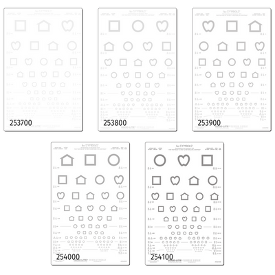 LEA SYMBOLS® TRANSLUCENT LOW CONTRAST CHARTS FOR ILLUMINATED CABINET