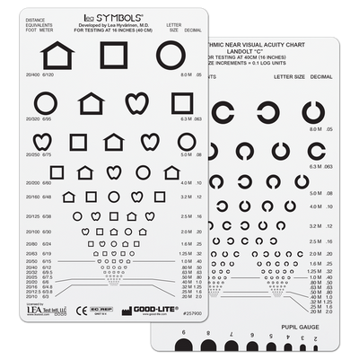 LEA SYMBOLS® AND LANDOLT C NEAR VISION CARD
