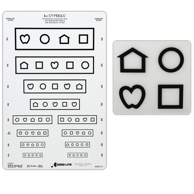 LEA SYMBOLS® MASSACHUSETTS CHART WITH 10 AND 20 FT NOTATIONS ONLY