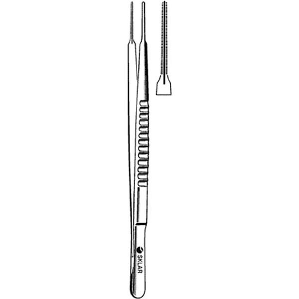 Sklar Instruments Forcep Tissue Cooley 8" Straight 2x2 Teeth Each - 52-6694