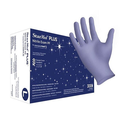 Sempermed USA, Inc Gloves Exam StarMed Plus Powder-Free Nitrile Latex-Free Large Purple 300/Bx, 10 BX/CA - SMNP304