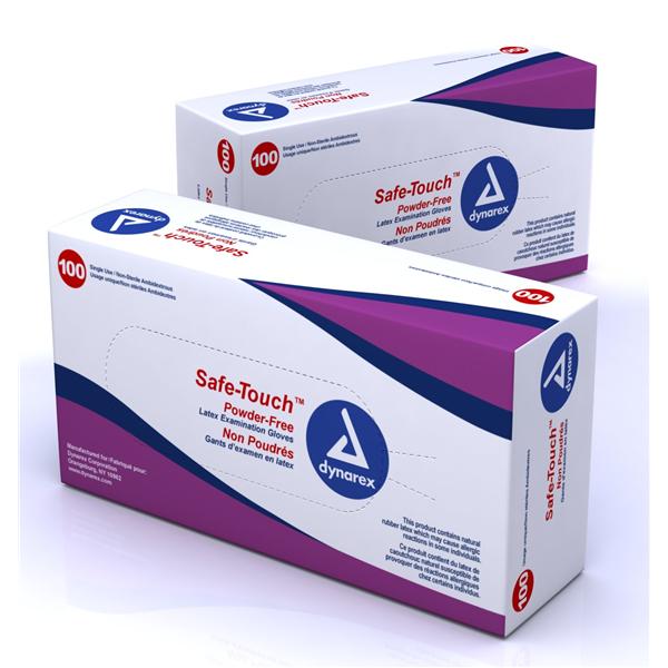 Dynarex Corporation Gloves Exam SafeTouch Powder-Free Latex 9.5 in Medium Bisque 100/Bx, 10 BX/CA - 2337
