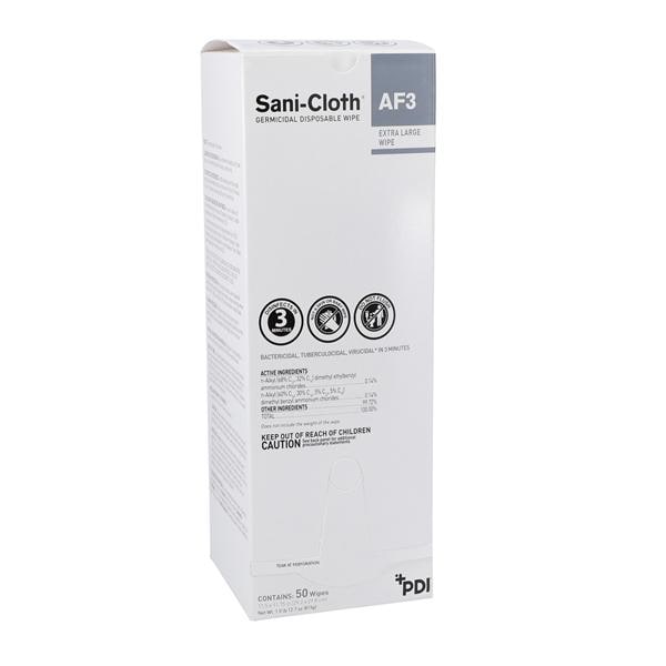 PDI Professional Disposables Disinfectant Wipes Sani-Cloth AF3 X-Large Packets 50/Bx, 3 BX/CA - U27500