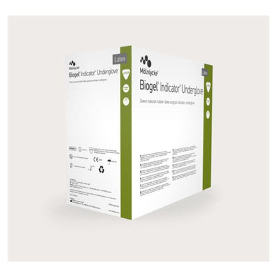 Molnlycke Healthcare Undergloves Surgical Biogel Indicator Powder-Free Latex 6.5 Strl Green 4x50/Ca - 31265