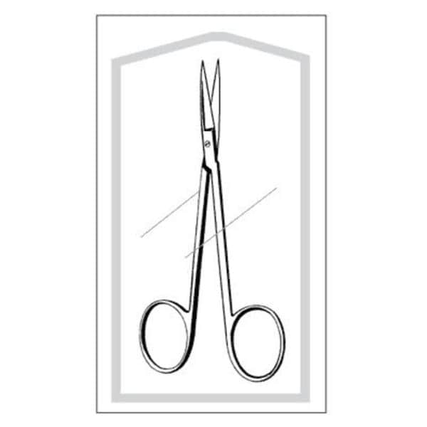 Sklar Instruments Scissors Surgical Iris Econo 4-1/2" Sharp/Sharp Smooth Straight SS Disp 50/Ca - 96-2504