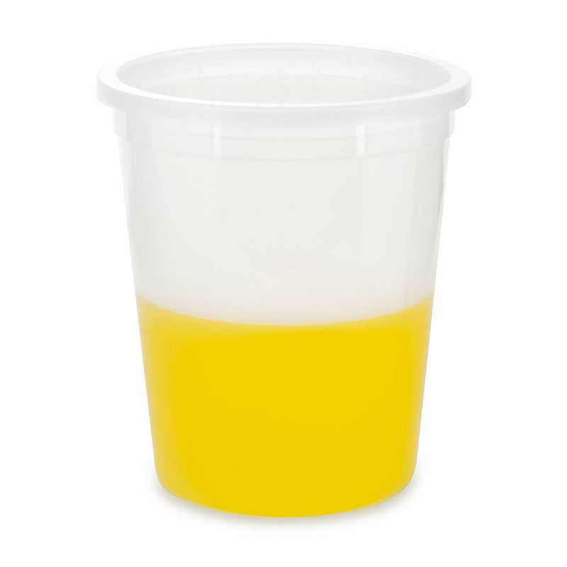 Globe Scientific Container, Multi-Purpose, HDPE, Economy Style, 16oz (480mL), Separate LDPE Snap Lid, Natural - GS-271016