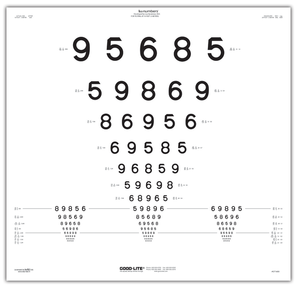 LEA NUMBERS® ETDRS TRANSLUCENT CHART