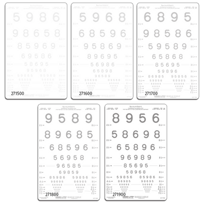 LEA NUMBERS® LOW CONTRAST CHARTS FOR ILLUMINATED CABINETS