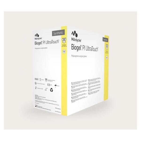 Molnlycke Healthcare Gloves Surgical Biogel PI UltraTouch PF Polyisoprene LF 8.5 Strl Straw 50Pr/Bx, 4 BX/CA - 41185